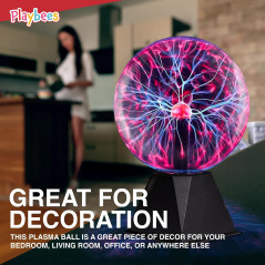 Lampe Boule Plasma Rouge Tesla 7 Globe Électricité Statique pour STEM