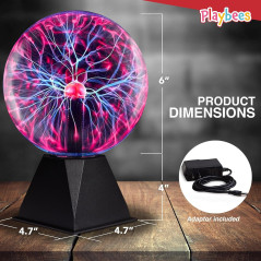Lampe Tesla Plasma Rouge 7 pour Électricité Statique STEM
