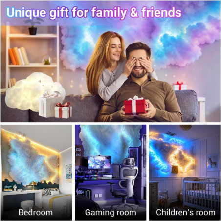 FUSLITE 3D Thundercloud LED Ceiling Light RGB 11.5FT Cloud Light