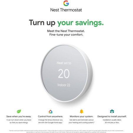 Google Nest Thermostat Charcoal - Thermostat WiFi Programmable