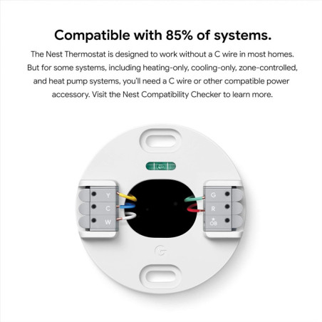 Thermostat Intelligent Google Nest WiFi Programmable pour Maison - Couleur Charbon