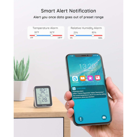 Govee Indoor Hygrometer Thermometer 2-Pack H5075 with Bluetooth App Control and Alerts