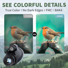 Gosky Titan 12x50 High Powered Monocular for Adults with Phone Adapter - Durable & Clear View