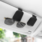SINGARO 2PCS Leather Magnetic Sunglasses & Card Holder Clip for Car Sun Visor – Black SINGARO 2PCS Leather Magnetic Sunglasses & Card Holder Clip for Car Sun Visor – Black