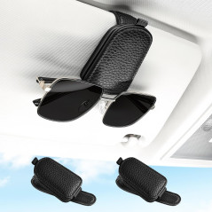 Support Lunettes Voiture Magnétique SINGARO Noir - 2PCS