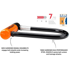 Kryptonite Evolution Mini-7 Bike U-Lock with 13mm Steel Shackle & 4 ft Cable Security System