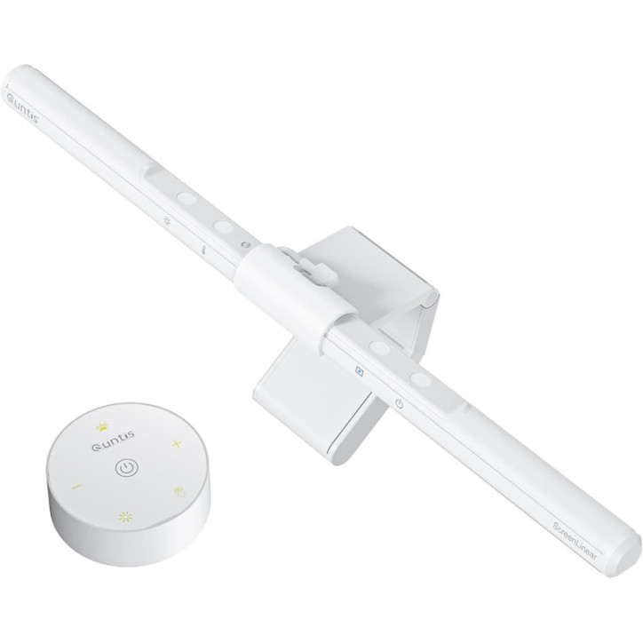 Quntis Monitor Light Bar Pro White - Eye-Care USB Lamp, No Glare, Stepless & Auto Dimming, Dual Control