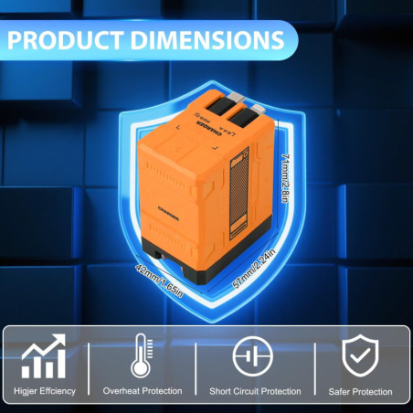Chargeur Rapide 2-en-1 120W Rétractable Orange 2025