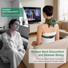 Massageur cervical 4D sans fil avec chaleur pour douleurs