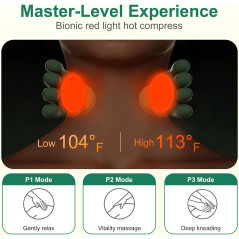 Massageur cervical 4D sans fil avec chaleur pour douleurs