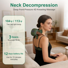 Massageur cervical 4D sans fil avec chaleur pour douleurs