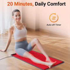 Tapis Thérapie Lumière Rouge Comfytemp 33x17'', 660 & 850nm