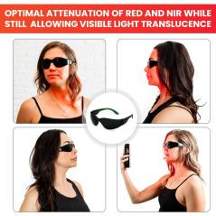 Mito Red Light Therapy Glasses - Protective Goggles for 600nm-900nm Red Light Exposure