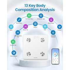 RENPHO Smart Scale Elis 1, Bluetooth Body Fat & BMI Monitor, 13 Metrics, White