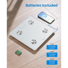 RENPHO Smart Scale White - BMI & Body Fat Monitor, Bluetooth, 13 Metrics