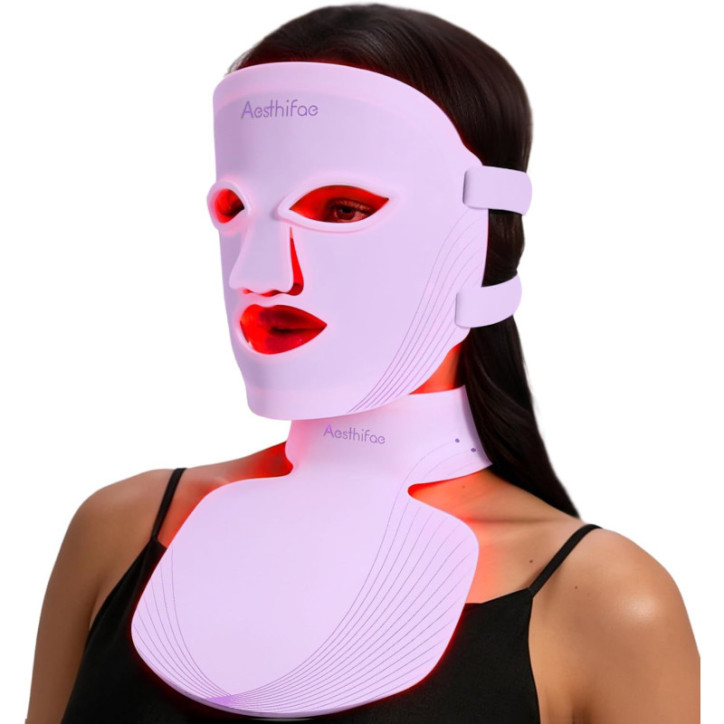 Masque de Lumière Rouge Visage et Cou avec 468 LEDs pour Thérapie Cutanée Efficace Masque de Lumière Rouge Visage et Cou avec 468 LEDs pour Thérapie Cutanée Efficace