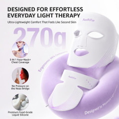 Masque LED Rouge Visage & Cou - 468 LEDs Thérapie Lumière