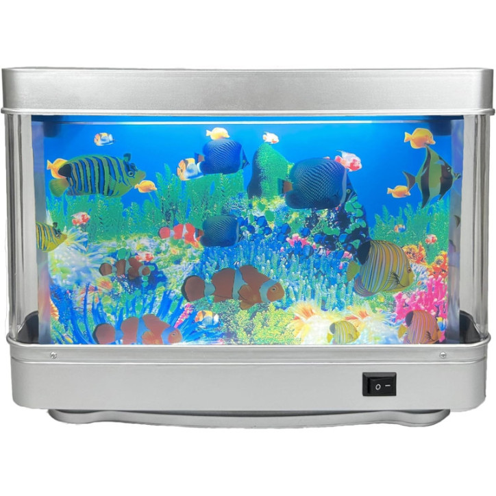 Tokenkuko Mini Aquarium Décoratif avec Poissons Artificiels Mouvants, Veilleuse Tropicale (US Plug) Tokenkuko Mini Aquarium Décoratif avec Poissons Artificiels Mouvants, Veilleuse Tropicale (US Plug)