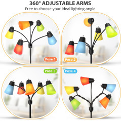 Lampe LED sur Pied Medusa Multi-tête Moderne Ajustable