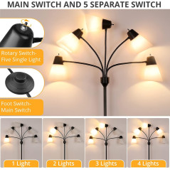 Lampe LED sur Pied Medusa Multi-tête Moderne Ajustable