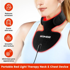 Portable Red Light Therapy Device for Neck, Chest & Face – 660nm & 850nm