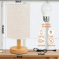 Lampe de Bureau Classique Bois avec Abat-jour en Lin, Ampoule LED Incluse, pour Chevet ou Bureau Lampe de Bureau Classique Bois avec Abat-jour en Lin, Ampoule LED Incluse, pour Chevet ou Bureau