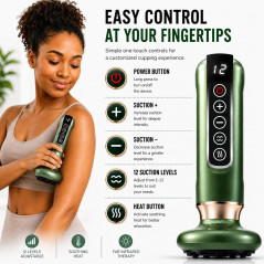 Electric Cupping Massager - 12-Level Suction for Neck & Cellulite Relief
