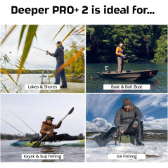 Deeper PRO+ 2 Sondeur Portable GPS pour Pêche en Kayak