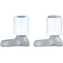 Amazon Basics Pet Water Dispenser & Food Feeder Set for Cats & Dogs, 2-Pack