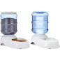 Amazon Basics Automatic Pet Water Dispenser & Gravity Food Feeder Set for Cats & Dogs, Small, 2-Pack
