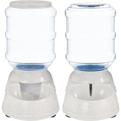 Amazon Basics Pet Water Dispenser & Food Feeder Set for Cats & Dogs, 2-Pack