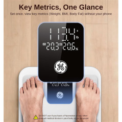 GE Smart Scale 3-in-1 LED Display | Body Weight, Fat & BMI, 11-inch