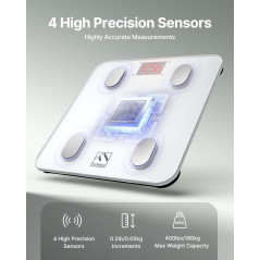 FITINDEX Balance Connectée - Poids, IMC & Graisse Corporelle