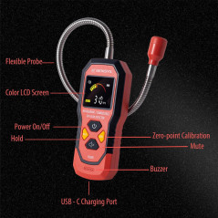 Rechargeable HVAC Refrigerant & Combustible Gas Leak Detector