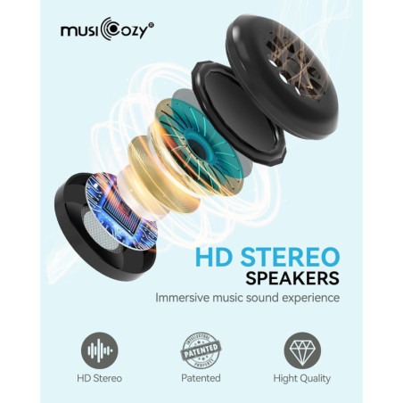 MUSICOZY Bluetooth 5.4 Sleep Headphones & Eye Mask Earbuds Headband
