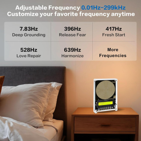 Adjustable 0.01Hz-299999Hz Sine Wave Frequency Generator with 7.83Hz Schumann Resonance, USB Powered, Acrylic Case