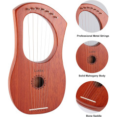 LIEKE 7-String Lyre Harp – Perfect Beginner Instrument for Adults