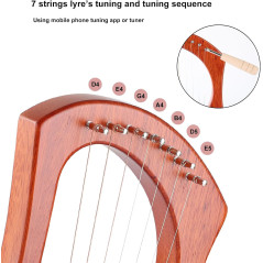 LIEKE 7-String Lyre Harp – Perfect Beginner Instrument for Adults