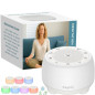 eSynic Portable Tibetan Singing Bowl White Noise Machine - 38 Sounds, 7 Lights, 30h Playback, Timer, 3D Audio