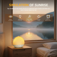 Geuuap Sunrise Alarm Clock & White Noise Machine with Bluetooth Speaker – Khaki