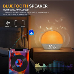 Geuuap Sunrise Alarm Clock with Bluetooth Speaker & White Noise Machine