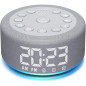 Plug-in White & Brown Noise Machine Alarm Clock with Rechargeable Battery, Night Light, 30 Sounds, Dual Alarms, Timers