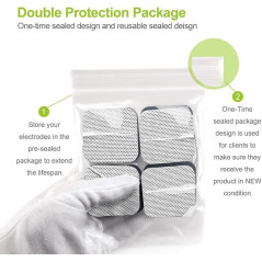 AUVON TENS Unit Electrode Pads 20 Pcs, Upgraded 2x2 Self-Stick Patches