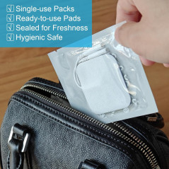 DOMAS 24 Pack TENS Pads 2x2 & 2x4 with Holder for 2mm Pin Units