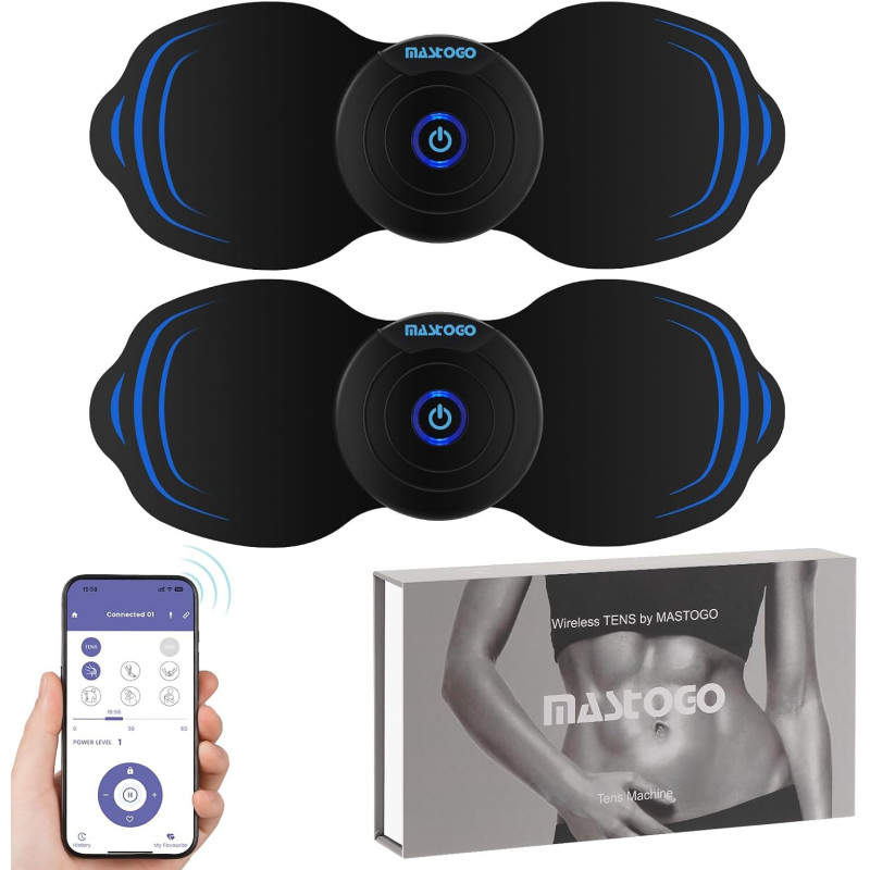 MASTOGO Électrostimulateur Sans Fil 12 Modes Anti-Douleur