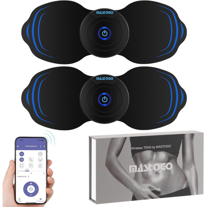 MASTOGO Appareil TENS Sans Fil 12 Modes Stimulateur Musculaire Soulagement Douleur MASTOGO Appareil TENS Sans Fil 12 Modes Stimulateur Musculaire Soulagement Douleur