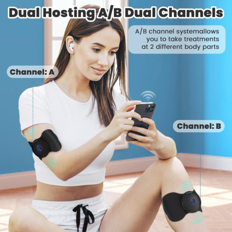 MASTOGO Appareil TENS Sans Fil 12 Modes Stimulateur Musculaire Soulagement Douleur