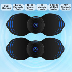 MASTOGO Wireless TENS Unit - 12 Modes Muscle Stimulator Pain Relief