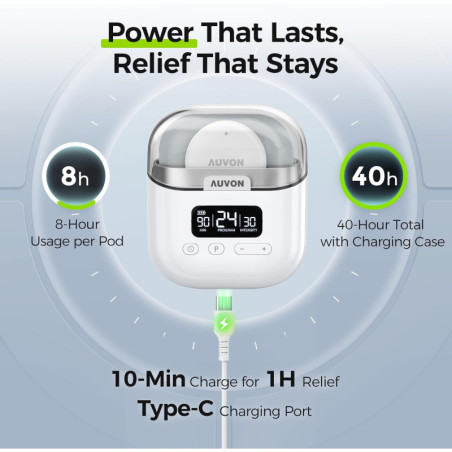 AUVON Wireless TENS Unit Muscle Stimulator, 24 Modes, 6 Pads for Pain Relief and Muscle Recovery