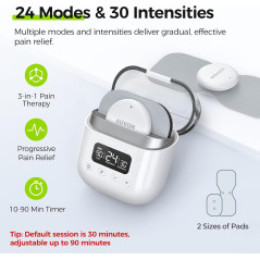 AUVON TENS Sans Fil 24 Modes - 6 Pads Soulagement Douleur
